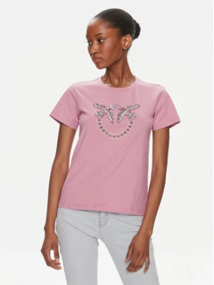 Pinko T-Shirt Quentin 100535 A1R7 Różowy Regular Fit