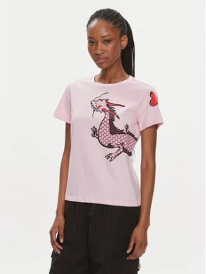 Pinko T-Shirt Quentin 100535 A1RN Różowy Regular Fit