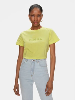 Pinko T-Shirt Start 101752 A1NW Żółty Regular Fit