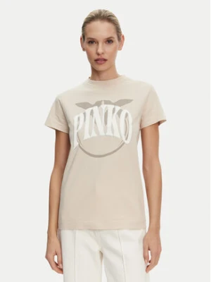 PINKO T-Shirt Start 101752 A2CT Beżowy Regular Fit