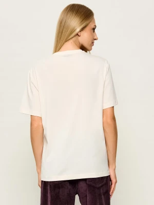 Pinko T-shirt Strepitoso | Relaxed fit beżowy