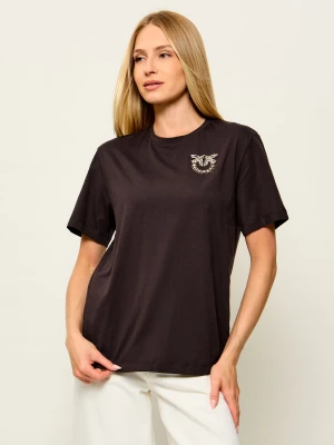 Pinko T-shirt Strepitoso | Relaxed fit brązowy