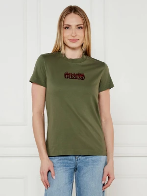 Pinko T-shirt TRAPANI | Regular Fit zielony
