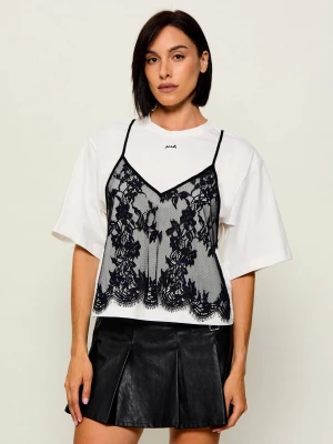 Pinko T-shirt Tulipano | Relaxed fit biały