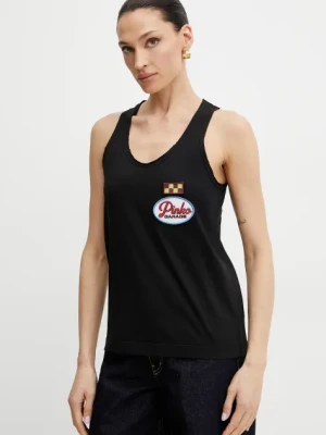 Pinko top bawełniany kolor czarny 105269 A2ME