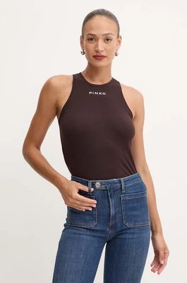 Pinko top damski kolor brązowy 100822 A22X