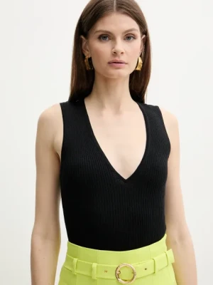 Pinko top jedwabny damskie kolor czarny 104808 A1KW