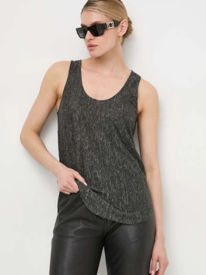 Pinko top lniany czarny