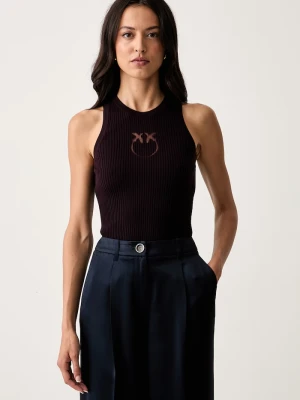 Pinko top swetrowy damski z wełną fioletowy