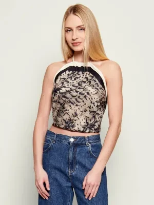 Pinko Top SYNCHRO | Cropped Fit | z dodatkiem jedwabiu