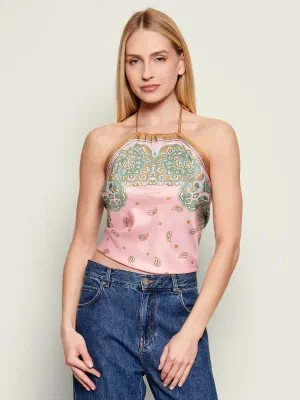Pinko Top SYNCHRO | Cropped Fit | z dodatkiem jedwabiu