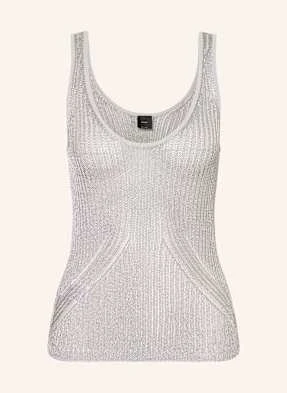 Pinko Top Z Dzianiny Noha Z Błyszczącą Przędzą grau