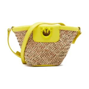 Pinko Torba plażowa .LOVE SUMMER BUCKET RAFIA | z dodatkiem skóry
