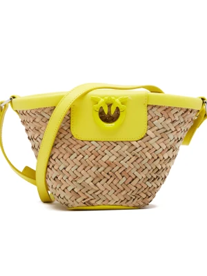 Pinko Torba plażowa .LOVE SUMMER BUCKET RAFIA | z dodatkiem skóry