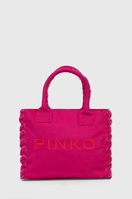 Pinko torebka bawełniana kolor różowy 100782 A1WQ