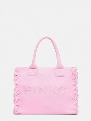 Pinko torebka bawełniana kolor różowy 100782 A1WQ
