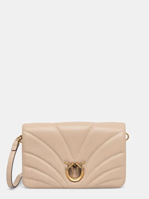 Pinko torebka crossbody damska skórzana beżowy