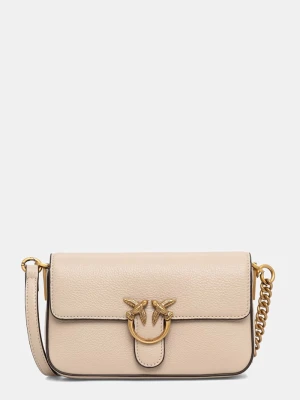 Pinko torebka crossbody damska skórzana beżowy