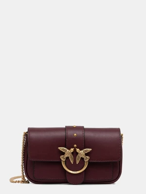 Pinko torebka crossbody damska skórzana bordowy