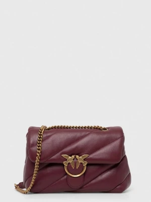 Pinko torebka crossbody damska skórzana bordowy
