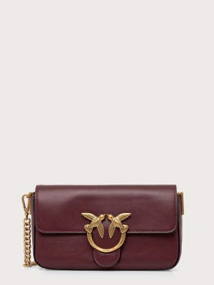 Pinko torebka crossbody damska skórzana bordowy