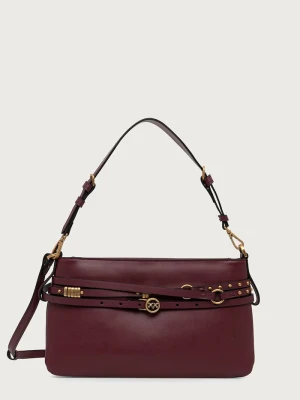 Pinko torebka crossbody damska skórzana bordowy