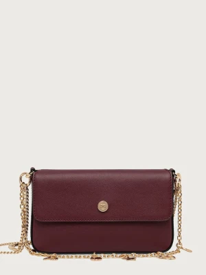 Pinko torebka crossbody damska skórzana bordowy