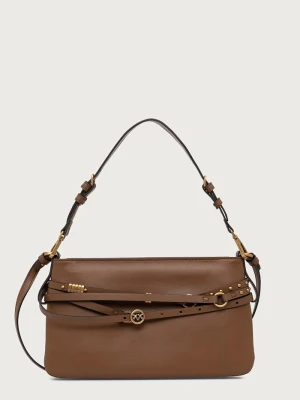Pinko torebka crossbody damska skórzana brązowy