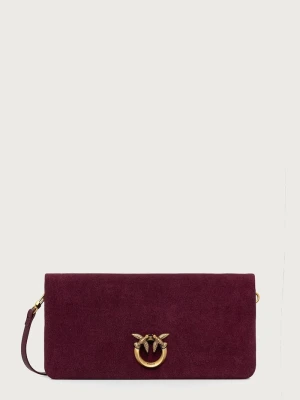 Pinko torebka crossbody damska zamszowa bordowy