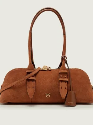 Pinko Torebka na ramię BOWLING BIG | zamsz