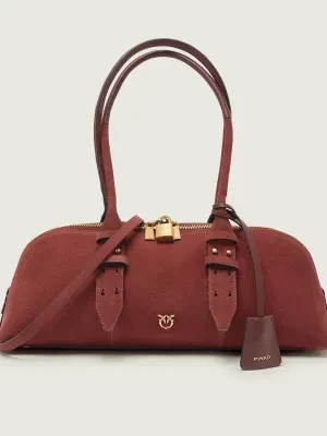 Pinko Torebka na ramię BOWLING BIG | zamsz