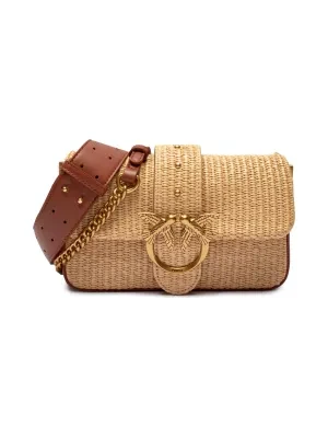Pinko Torebka na ramię LOVE ONE MINI SLOUCHY | z dodatkiem skóry
