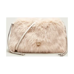 Pinko Torebka na ramię MAXI CLUTCH | z dodatkiem skóry | shearling