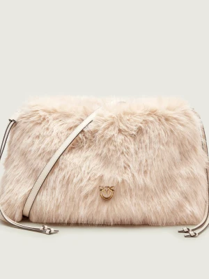 Pinko Torebka na ramię MAXI CLUTCH | z dodatkiem skóry | shearling