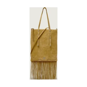 Pinko Torebka na ramię MINI SHOPPER FRINGES | zamsz