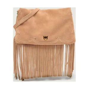 Pinko Torebka na ramię TRIPLET MINI FRINGES | zamsz