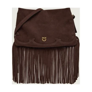 Pinko Torebka na ramię TRIPLET MINI FRINGES | zamsz