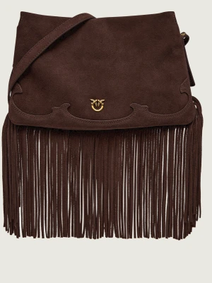 Pinko Torebka na ramię TRIPLET MINI FRINGES | zamsz
