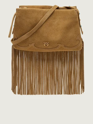 Pinko Torebka na ramię TRIPLET MINI FRINGES | zamsz