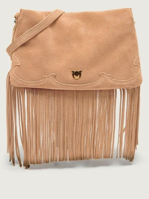 Pinko Torebka na ramię TRIPLET MINI FRINGES | zamsz