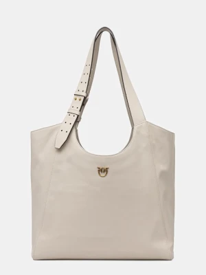 Pinko torebka skórzana kolor beżowy 105360 A0QO