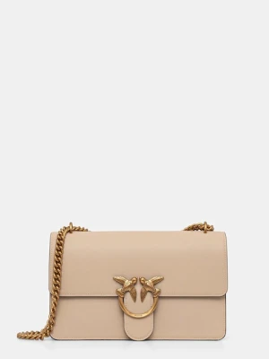 Pinko torebka skórzana kolor beżowy