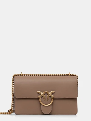 Pinko torebka skórzana kolor brązowy 100941.A0F1