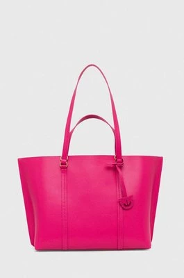 Pinko torebka skórzana kolor różowy 102832.A1LF