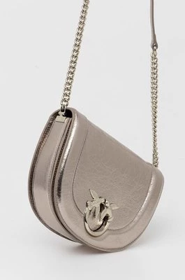 Pinko torebka skórzana kolor srebrny 101510 A1JG