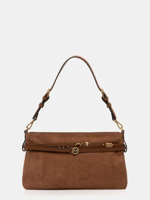 Pinko torebka crossbody damska zamszowa brązowy