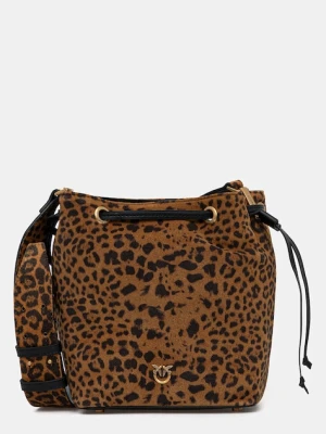 Pinko torebka zamszowa kolor brązowy 104303 A32A