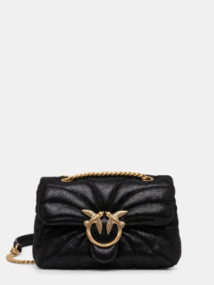 Pinko torebka zamszowa kolor czarny 100039 A27F