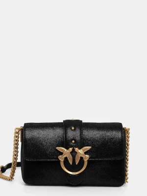 Pinko torebka zamszowa kolor czarny 104345 A27K