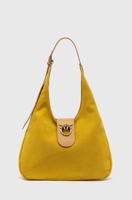 Pinko torebka zamszowa kolor żółty 103275 A0YG